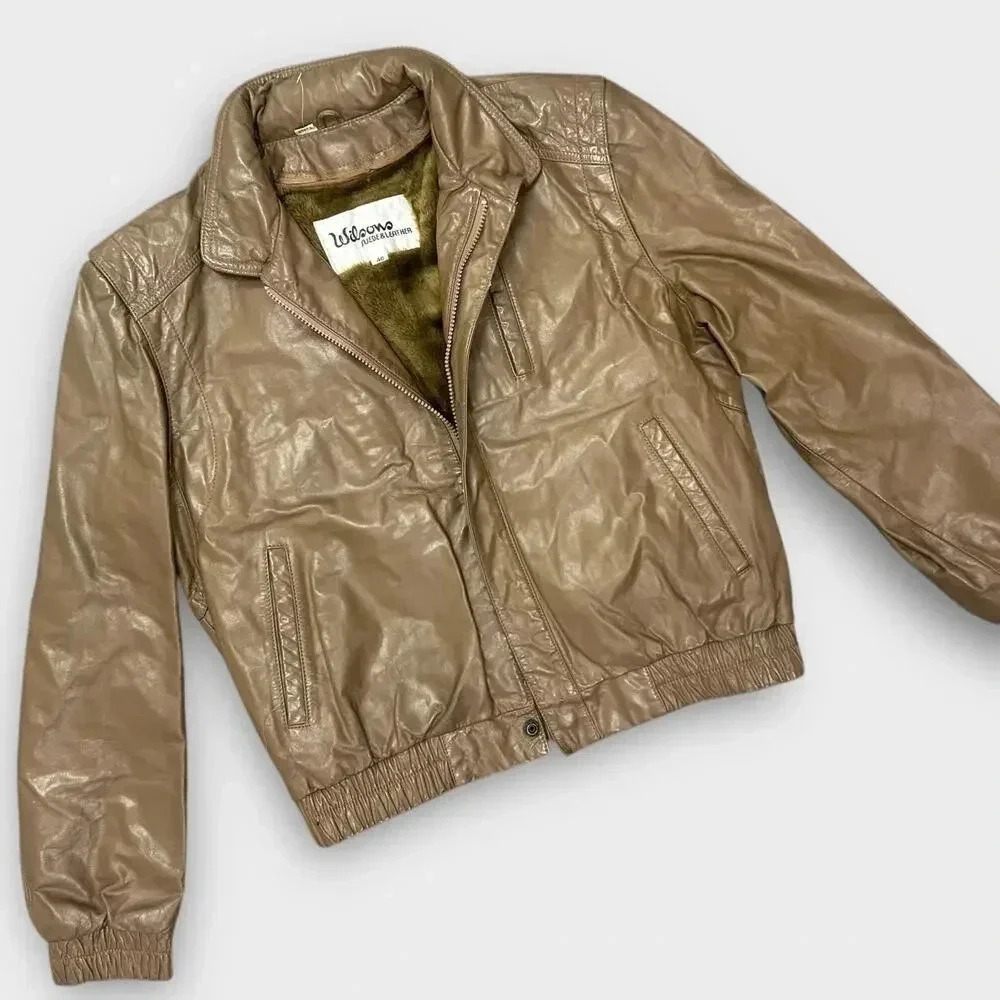 1980s Vintage Wilson’s Leather Flight/Aviator Jacket w Removable Liner Size 40